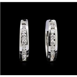 0.75ctw Diamond Earrings - 14KT White Gold