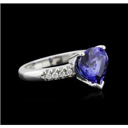 2.82ct Tanzanite and Diamond Ring - 14KT White Gold