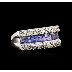 14KT White Gold 1.53ctw Tanzanite and Diamond Ring