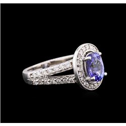 2.01ct Tanzanite and Diamond Ring - 18KT White Gold