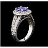 Image 3 : 2.01ct Tanzanite and Diamond Ring - 18KT White Gold