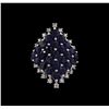 Image 2 : 5.94ctw Sapphire and Diamond Ring - 14KT White Gold