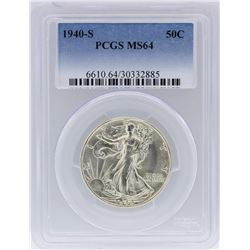 1940-S PCGS MS64 Liberty Walking Half Dollar Coin