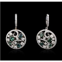 14KT White Gold 2.61ctw Alexandrite and Diamond Earrings