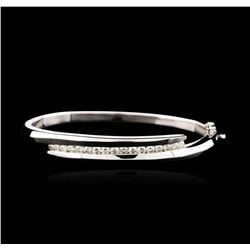 14KT White Gold 1.46ctw Diamond Bangle Bracelet