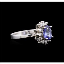 14KT White Gold 1.06ct Tanzanite and Diamond Ring