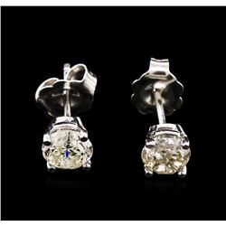 0.96ctw Diamond Stud Earrings - 14KT White Gold