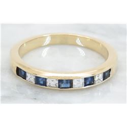 0.40ctw Sapphire and Diamond Ring - 18KT Yellow Gold