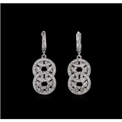 1.01ctw Diamond Dangle Earrings - 14KT White Gold