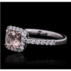 14KT White Gold 0.90ct Morganite and Diamond Ring