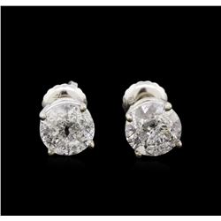 2.30ctw Diamond Solitaire Earrings - 14KT White Gold