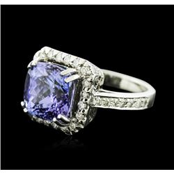 14KT White Gold 4.73ct Tanzanite and Diamond Ring