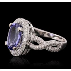 14KT White Gold 2.81ct Tanzanite and Diamond Ring