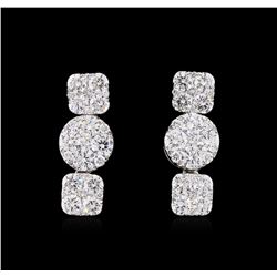 1.84ctw Diamond Earrings - 18KT White Gold