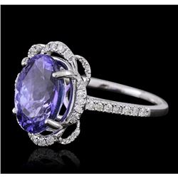 14KT White Gold 3.09ct Tanzanite and Diamond Ring