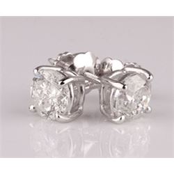 0.50ctw Diamond Earrings - 14KT White Gold