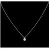 Image 2 : 0.65ct Diamond Pendant With Chain - 14KT White Gold