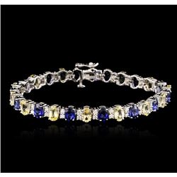 14KT White Gold 16.52ctw Sapphire and Diamond Bracelet