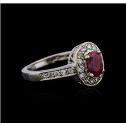 14KT White Gold 0.80ct Ruby and Diamond Ring