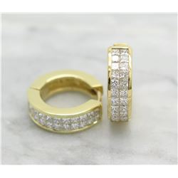 1.50ctw Diamond Earrings - 18KT Yellow Gold