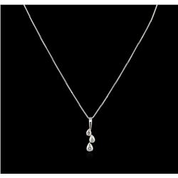 14KT White Gold 0.10ctw Diamond Pendant With Chain