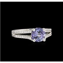 1.48ct Tanzanite and Diamond Ring - 14KT White Gold