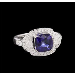 14KT White Gold 2.58ct Sapphire and Diamond Ring