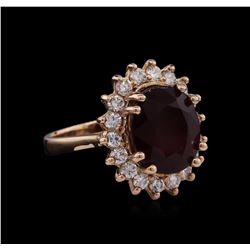 14KT Rose Gold 7.94ct Ruby and Diamond Ring