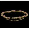 Image 3 : 4.73ctw Pink Sapphire and Diamond Bracelet - 14KT Yellow Gold