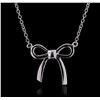Image 1 : 14KT White Gold Bow Necklace