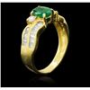 Image 3 : 18KT Yellow Gold 0.55ct Emerald and Diamond Ring