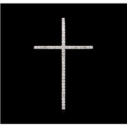 0.56ctw Diamond Cross Pendant - 14KT White Gold