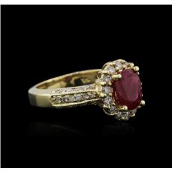 14KT Yellow Gold 1.56ct Ruby and Diamond Ring