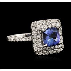 14KT White Gold 1.61ct Tanzanite and Diamond Ring