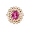Image 2 : 14KT Rose Gold 2.87ct Pink Sapphire and Diamond Ring