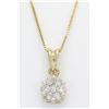 Image 4 : 0.46ctw Diamond Pendant With Chain - 14KT Yellow Gold