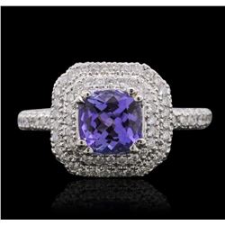 18KT White Gold 1.44ct Tanzanite and Diamond Ring