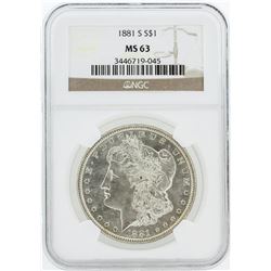 1881 NGC MS63 Morgan Silver Dollar