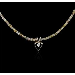 14KT Yellow Gold 32.99ctw Rough Diamond Necklace With Charm