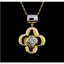 0.50ctw Diamond Pendant With Chain - 18KT Two-Tone Gold