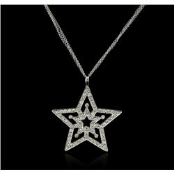 14KT White Gold 0.94ctw Diamond Pendant With Chain