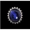 Image 2 : GIA Cert 45.99ct Blue Star Sapphire and Diamond Ring - 14KT White Gold
