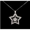 Image 1 : 18KT White Gold 0.70ctw Diamond Pendant With Chain
