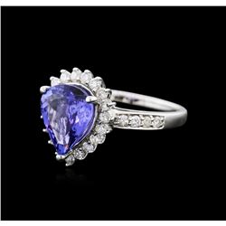 14KT White Gold 2.43ct Tanzanite and Diamond Ring