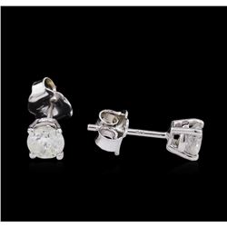 0.62ctw Diamond Stud Earrings - 14KT White Gold