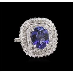 2.70ct Tanzanite and Diamond Ring - 14KT White Gold