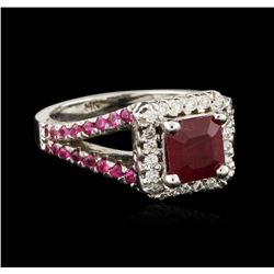 14KT White Gold 2.21ctw Ruby and Diamond Ring