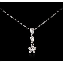 14KT White Gold 0.65ctw Diamond Pendant With Chain