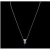 Image 2 : 14KT White Gold 1.23ct Tanzanite and Diamond Pendant With Chain