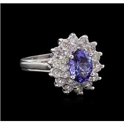 1.71ct Tanzanite and Diamond Ring - 14KT White Gold